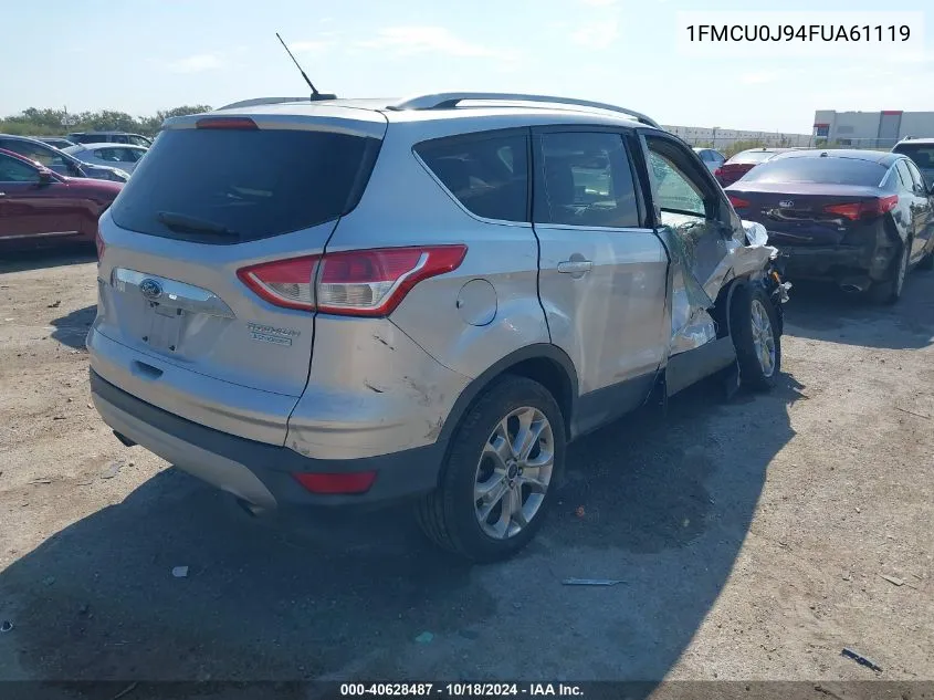 2015 Ford Escape Titanium VIN: 1FMCU0J94FUA61119 Lot: 40628487