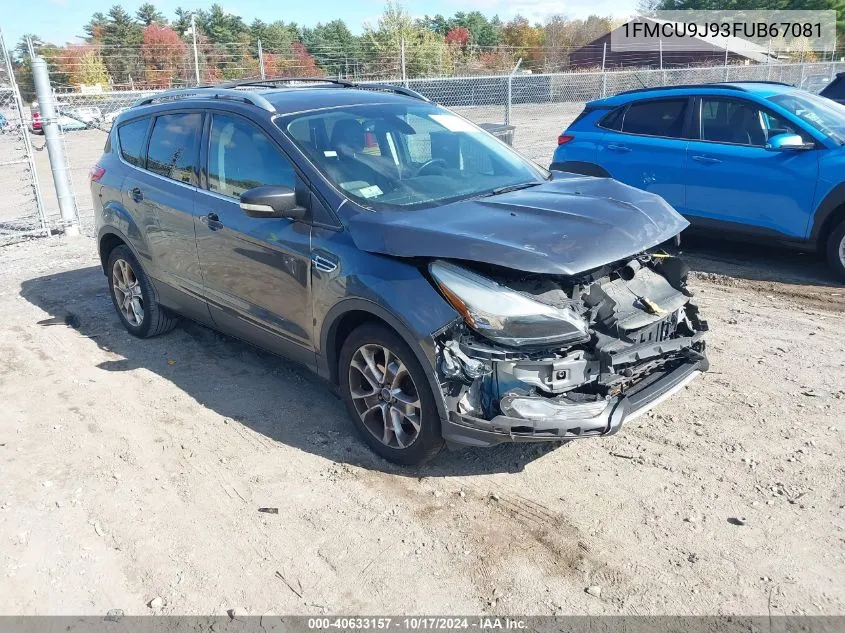 2015 Ford Escape Titanium VIN: 1FMCU9J93FUB67081 Lot: 40633157