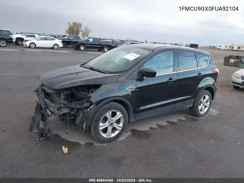 2015 Ford Escape Se VIN: 1FMCU9GX0FUA92104 Lot: 40654348