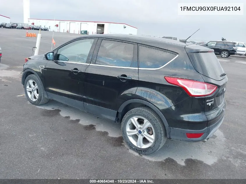 2015 Ford Escape Se VIN: 1FMCU9GX0FUA92104 Lot: 40654348