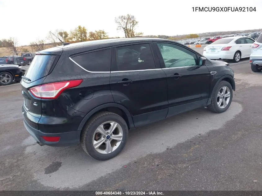 2015 Ford Escape Se VIN: 1FMCU9GX0FUA92104 Lot: 40654348