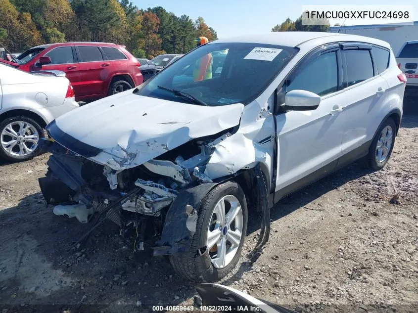 2015 Ford Escape Se VIN: 1FMCU0GXXFUC24698 Lot: 40669649