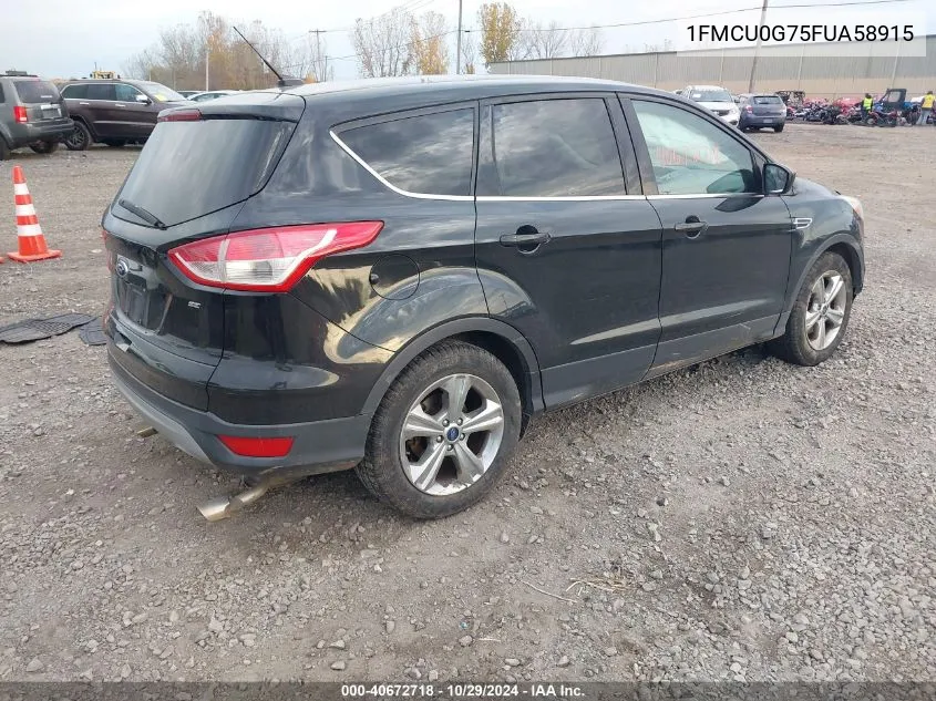 2015 Ford Escape Se VIN: 1FMCU0G75FUA58915 Lot: 40672718