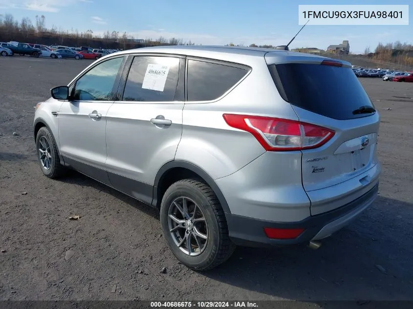 2015 Ford Escape Se VIN: 1FMCU9GX3FUA98401 Lot: 40686675