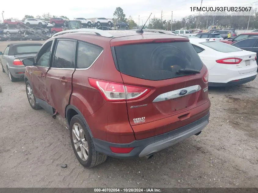 2015 Ford Escape Titanium VIN: 1FMCU0J93FUB25067 Lot: 40702054