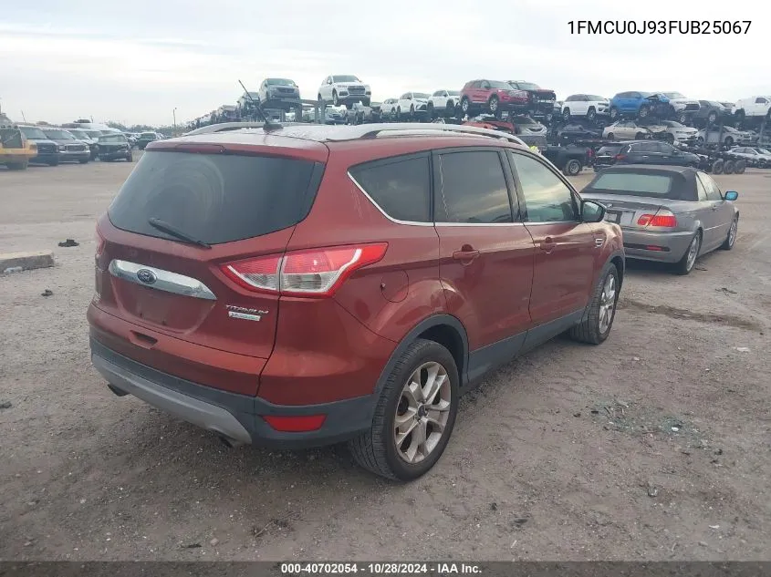 2015 Ford Escape Titanium VIN: 1FMCU0J93FUB25067 Lot: 40702054