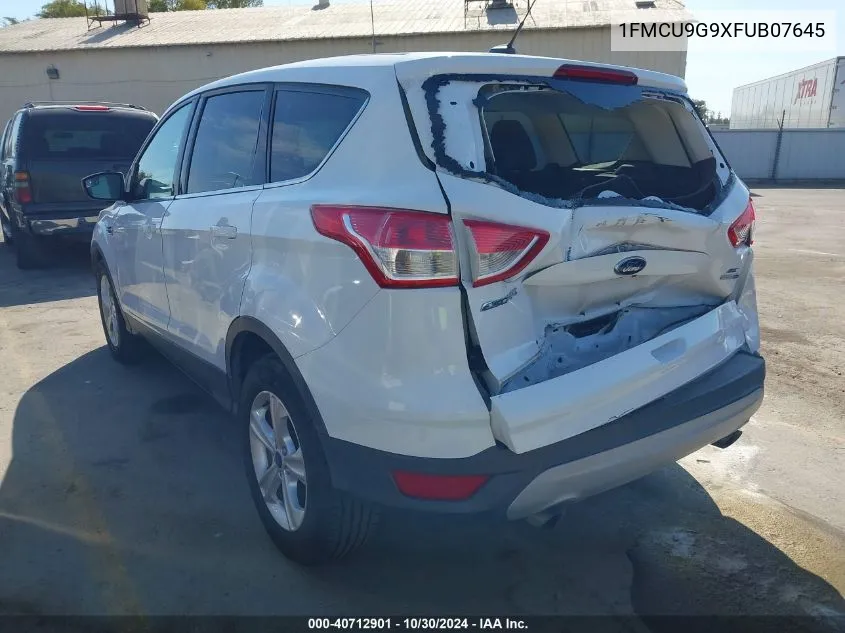 2015 Ford Escape Se VIN: 1FMCU9G9XFUB07645 Lot: 40712901