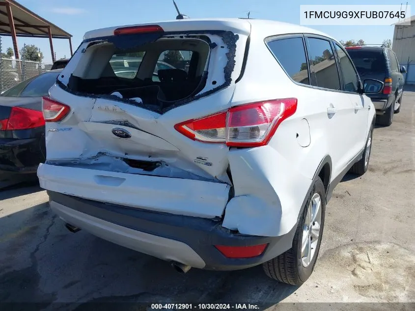 2015 Ford Escape Se VIN: 1FMCU9G9XFUB07645 Lot: 40712901