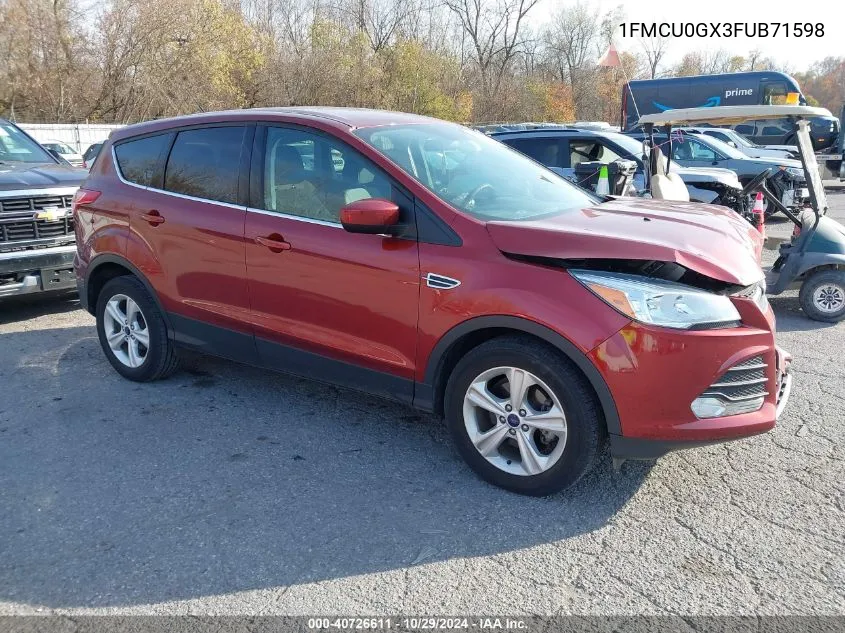 2015 Ford Escape Se VIN: 1FMCU0GX3FUB71598 Lot: 40726611