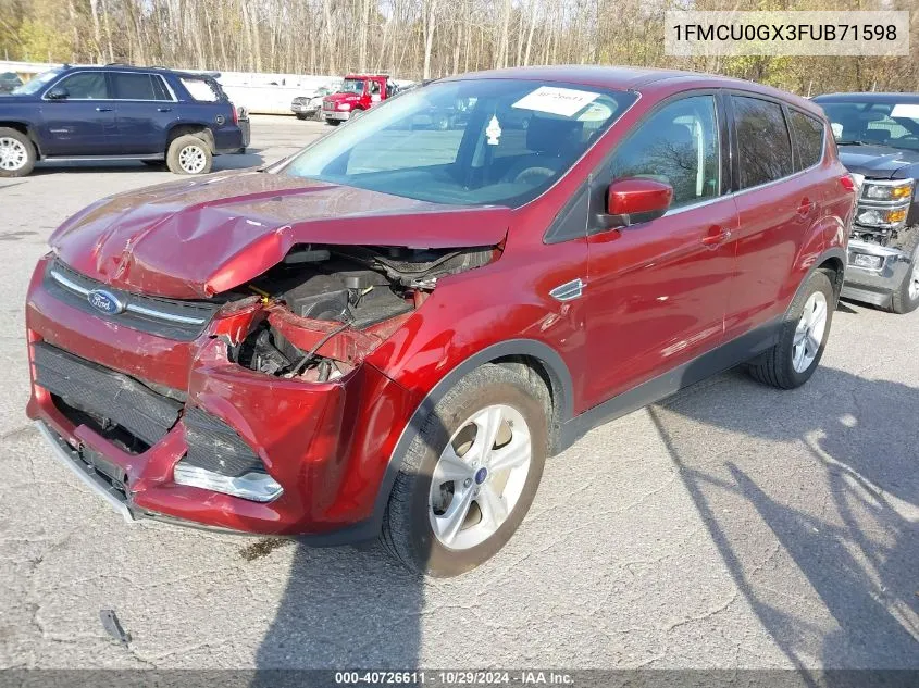 2015 Ford Escape Se VIN: 1FMCU0GX3FUB71598 Lot: 40726611