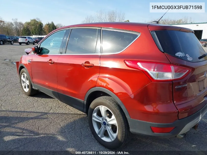 2015 Ford Escape Se VIN: 1FMCU0GX3FUB71598 Lot: 40726611