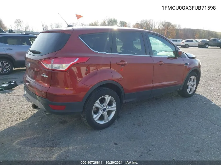 2015 Ford Escape Se VIN: 1FMCU0GX3FUB71598 Lot: 40726611