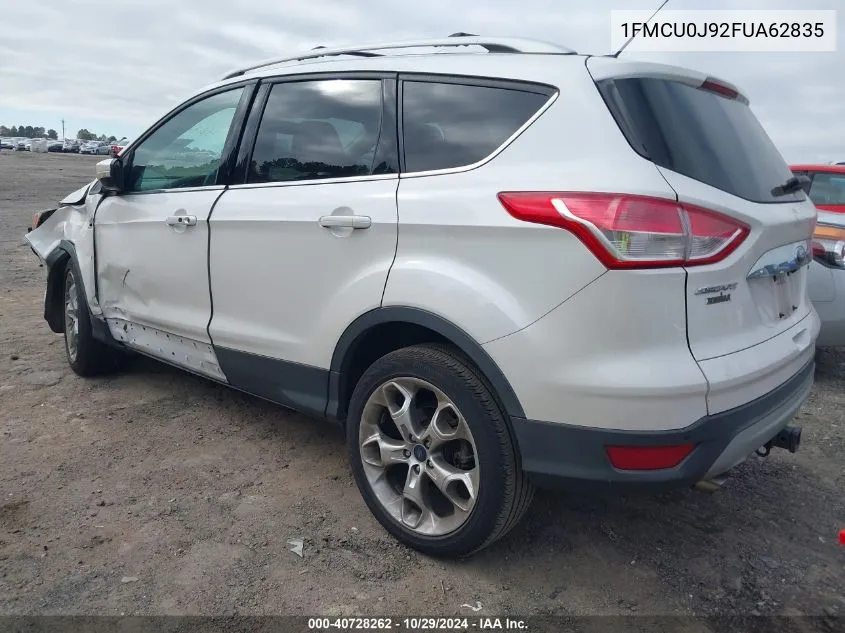 2015 Ford Escape Titanium VIN: 1FMCU0J92FUA62835 Lot: 40728262