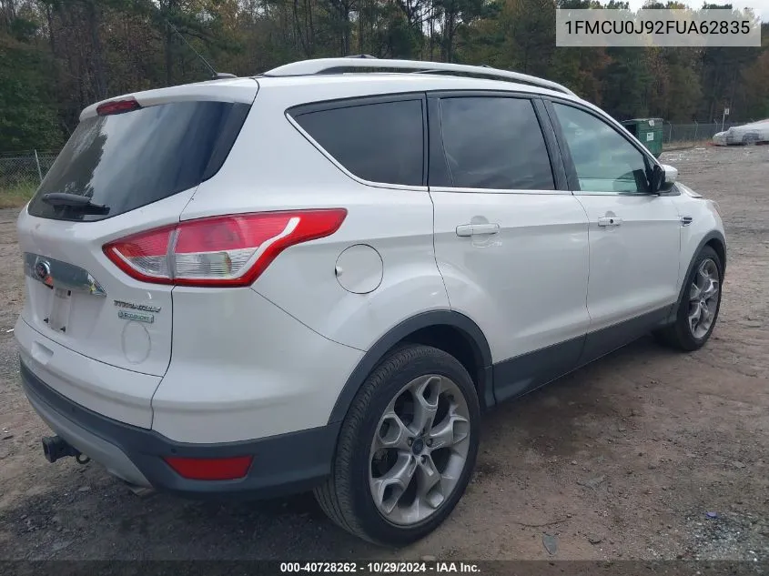 2015 Ford Escape Titanium VIN: 1FMCU0J92FUA62835 Lot: 40728262