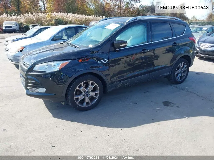 2015 Ford Escape Titanium VIN: 1FMCU9J93FUB00643 Lot: 40793291