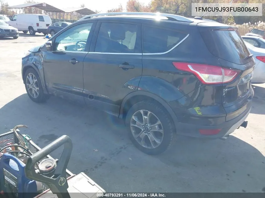 2015 Ford Escape Titanium VIN: 1FMCU9J93FUB00643 Lot: 40793291