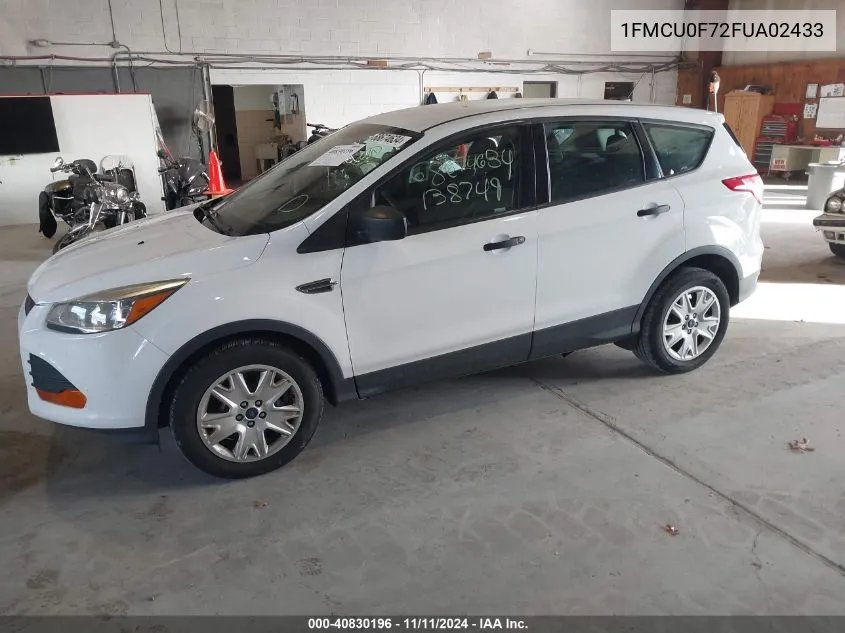 2015 Ford Escape S VIN: 1FMCU0F72FUA02433 Lot: 40830196