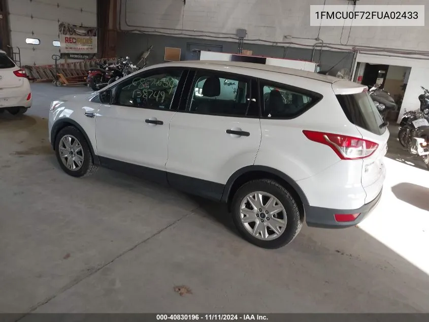 2015 Ford Escape S VIN: 1FMCU0F72FUA02433 Lot: 40830196