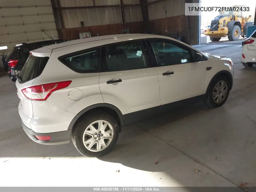 2015 Ford Escape S VIN: 1FMCU0F72FUA02433 Lot: 40830196