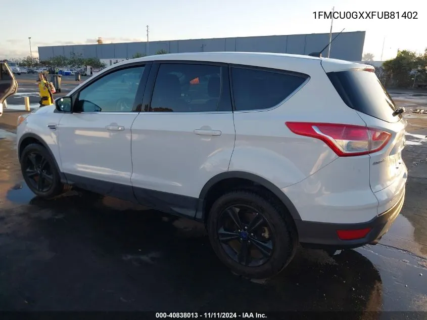 2015 Ford Escape Se VIN: 1FMCU0GXXFUB81402 Lot: 40838013