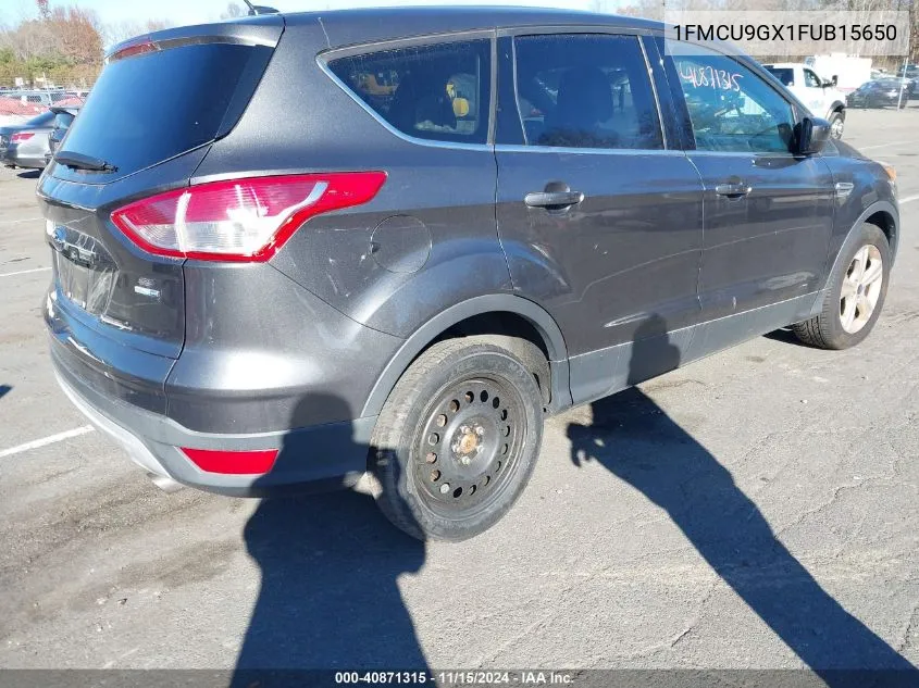 2015 Ford Escape Se VIN: 1FMCU9GX1FUB15650 Lot: 40871315