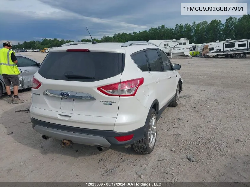 2016 Ford Escape Titanium VIN: 1FMCU9J92GUB77991 Lot: 12023589