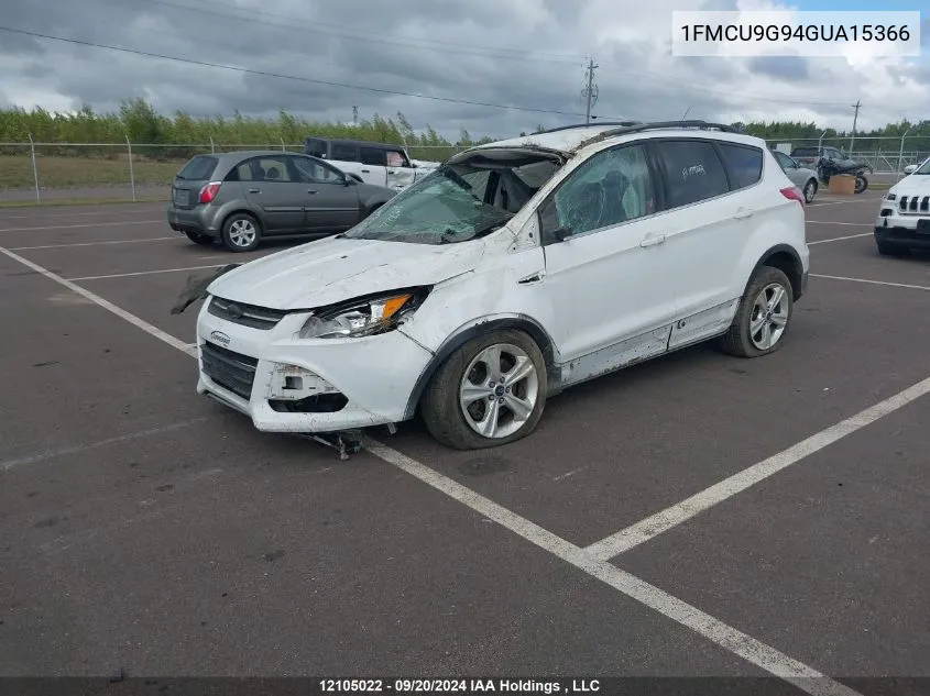 2016 Ford Escape Se VIN: 1FMCU9G94GUA15366 Lot: 12105022