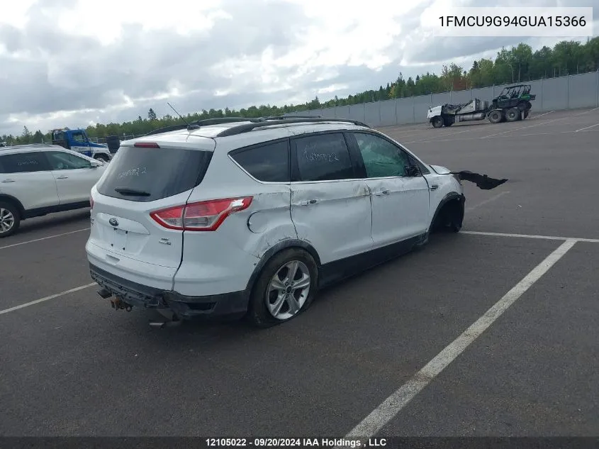 2016 Ford Escape Se VIN: 1FMCU9G94GUA15366 Lot: 12105022