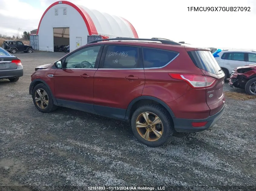 2016 Ford Escape Se VIN: 1FMCU9GX7GUB27092 Lot: 12151893