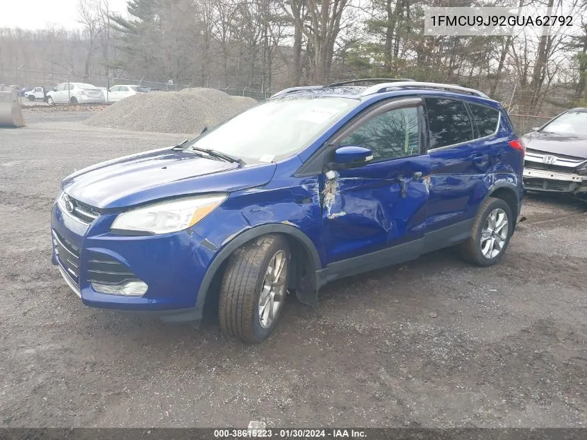 2016 Ford Escape Titanium VIN: 1FMCU9J92GUA62792 Lot: 38615223