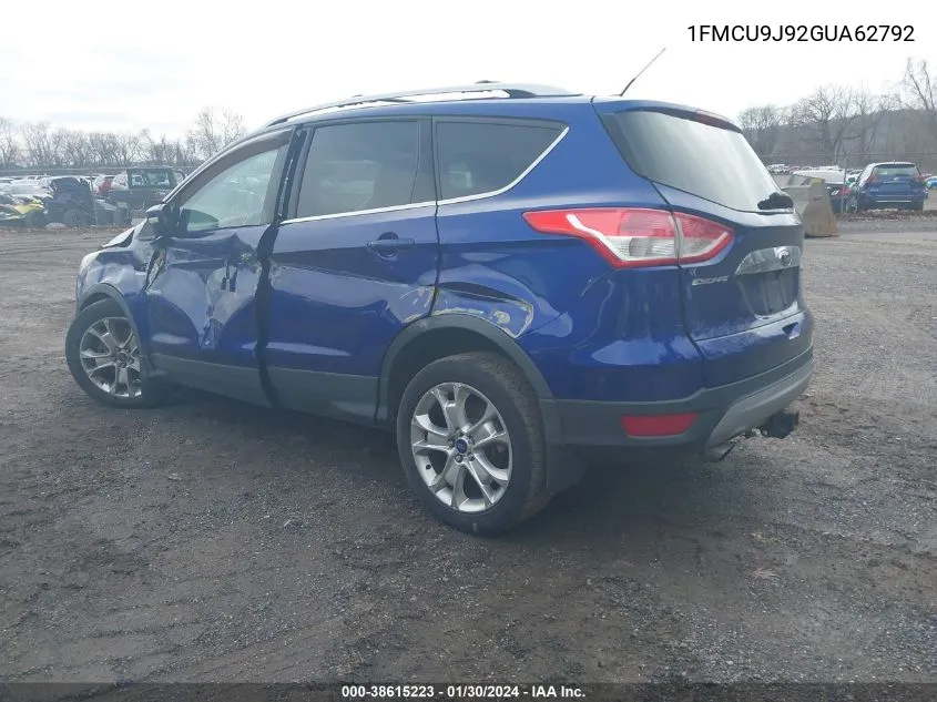 2016 Ford Escape Titanium VIN: 1FMCU9J92GUA62792 Lot: 38615223