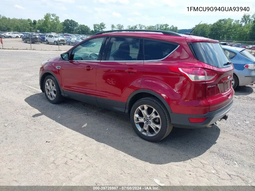 2016 Ford Escape Se VIN: 1FMCU9G94GUA93940 Lot: 39725987