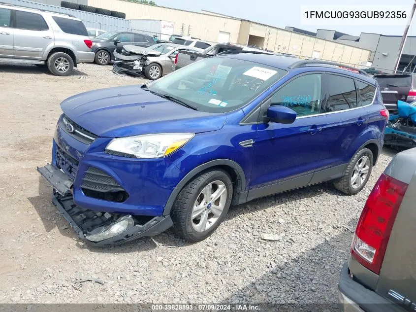 2016 Ford Escape Se VIN: 1FMCU0G93GUB92356 Lot: 39828893