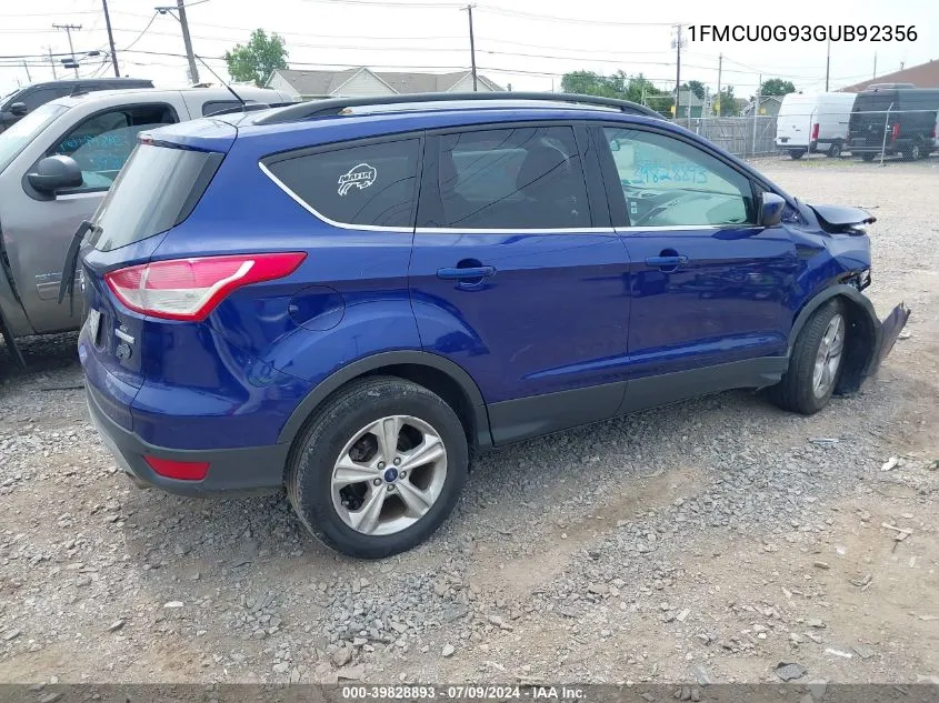 2016 Ford Escape Se VIN: 1FMCU0G93GUB92356 Lot: 39828893