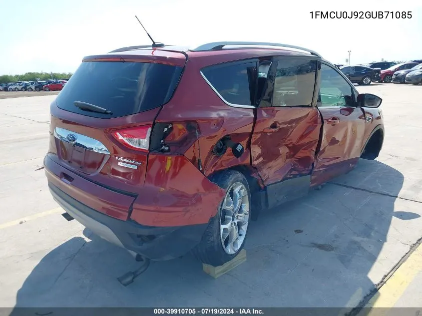 2016 Ford Escape Titanium VIN: 1FMCU0J92GUB71085 Lot: 39910705