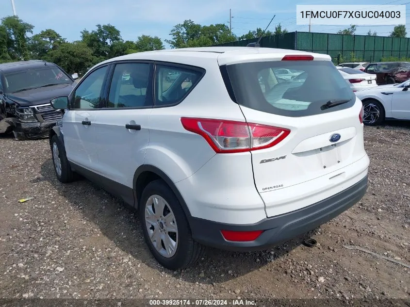 2016 Ford Escape S VIN: 1FMCU0F7XGUC04003 Lot: 39925174