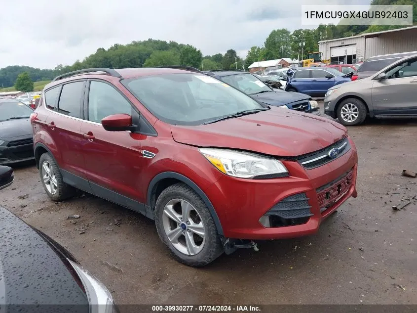 2016 Ford Escape Se VIN: 1FMCU9GX4GUB92403 Lot: 39930277