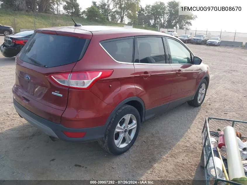 1FMCU0G97GUB08670 2016 Ford Escape Se