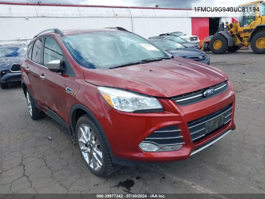 1FMCU9G94GUC81194 2016 Ford Escape Se