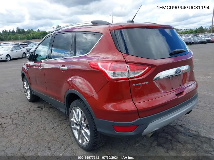 2016 Ford Escape Se VIN: 1FMCU9G94GUC81194 Lot: 39977342