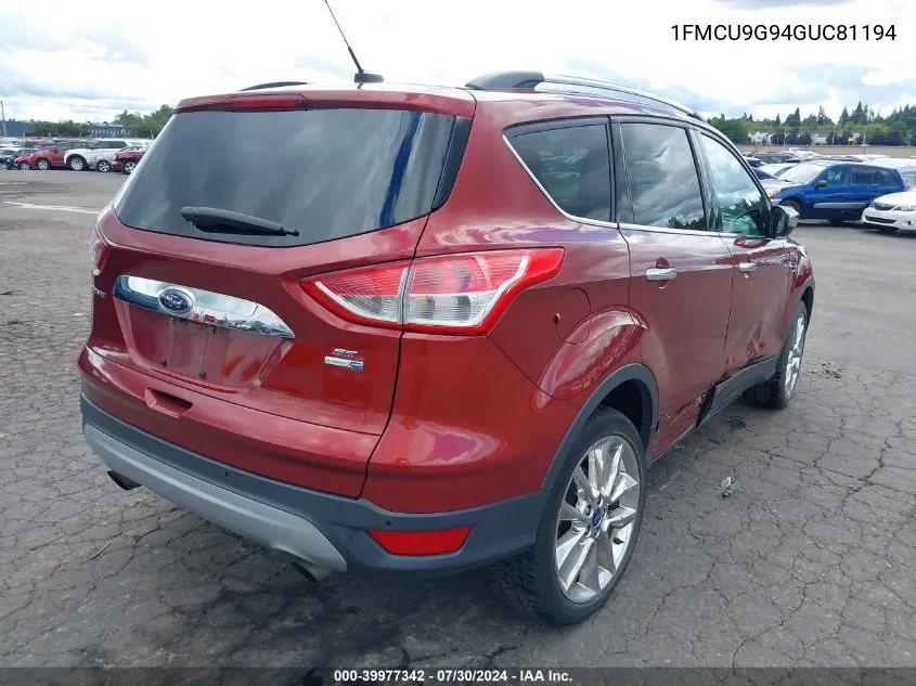 2016 Ford Escape Se VIN: 1FMCU9G94GUC81194 Lot: 39977342