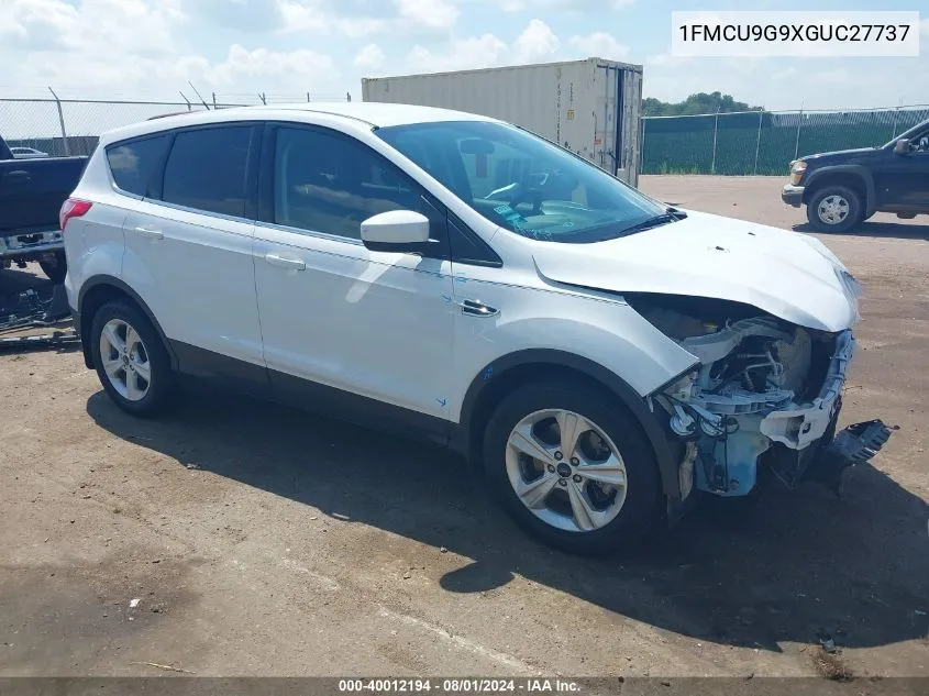 2016 Ford Escape Se VIN: 1FMCU9G9XGUC27737 Lot: 40012194