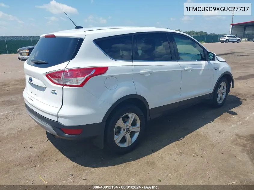 2016 Ford Escape Se VIN: 1FMCU9G9XGUC27737 Lot: 40012194