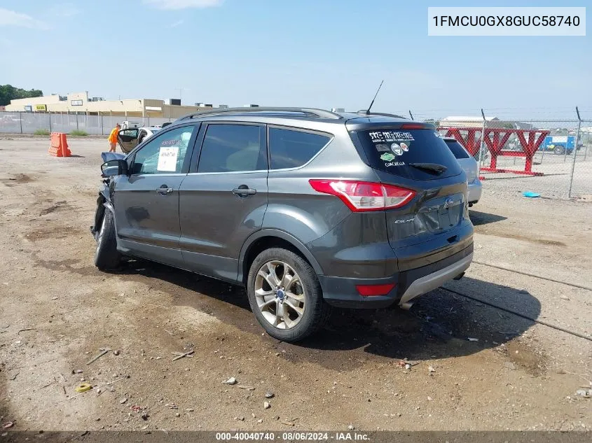 2016 Ford Escape Se VIN: 1FMCU0GX8GUC58740 Lot: 40040740