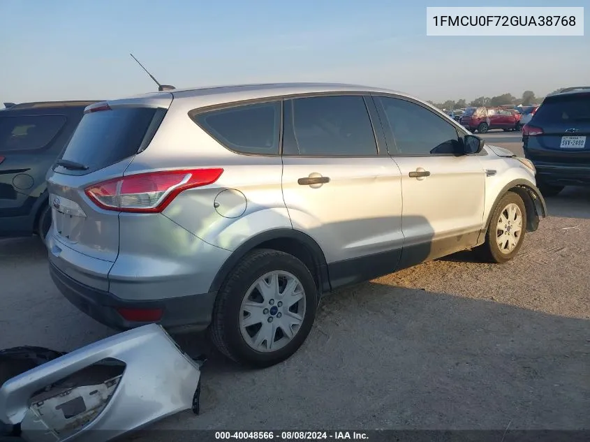 2016 Ford Escape S VIN: 1FMCU0F72GUA38768 Lot: 40048566