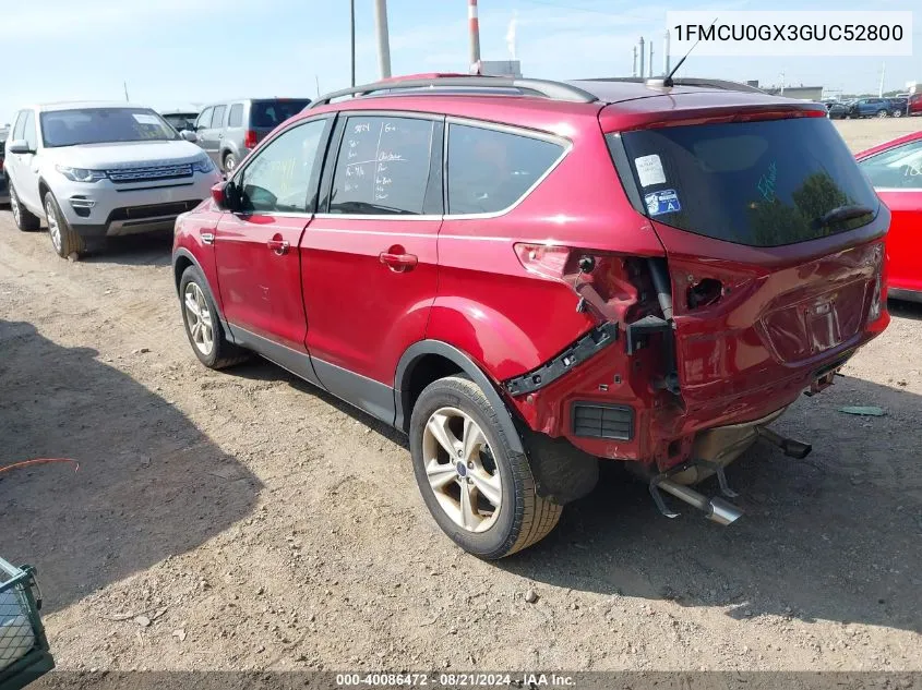 2016 Ford Escape Se VIN: 1FMCU0GX3GUC52800 Lot: 40086472