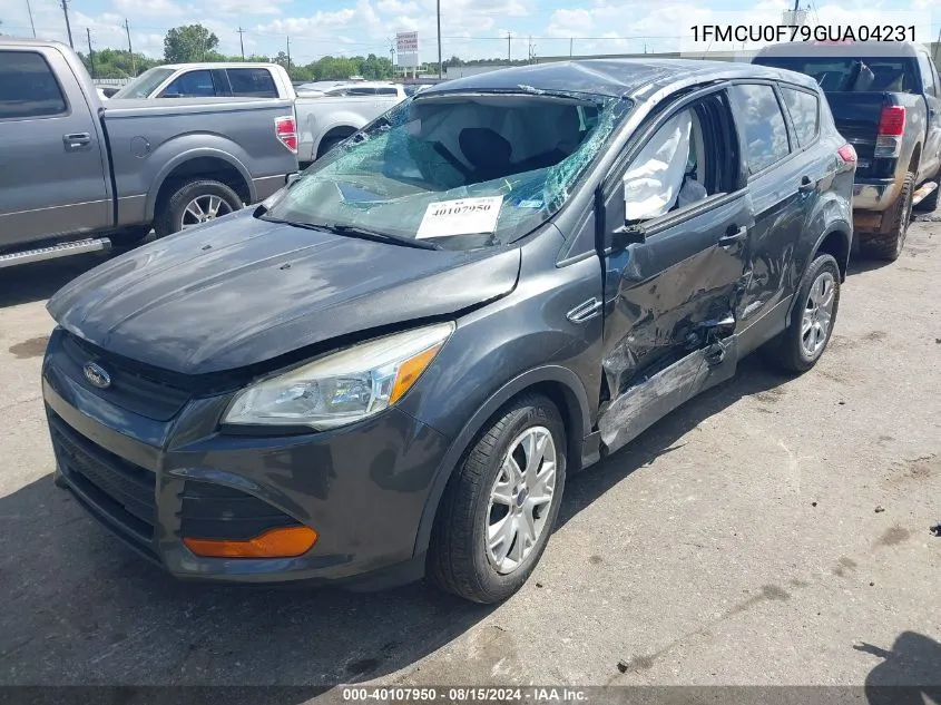 2016 Ford Escape S VIN: 1FMCU0F79GUA04231 Lot: 40107950