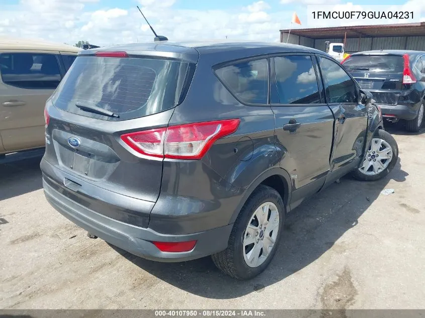 2016 Ford Escape S VIN: 1FMCU0F79GUA04231 Lot: 40107950