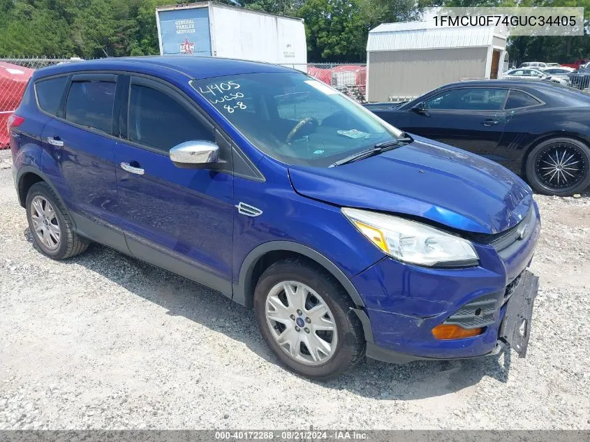 2016 Ford Escape S VIN: 1FMCU0F74GUC34405 Lot: 40172288