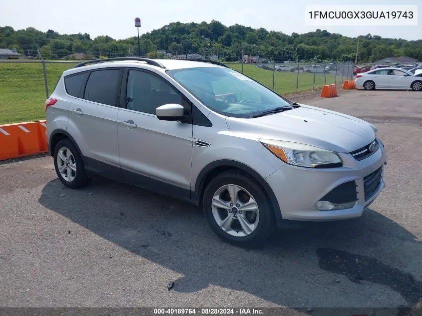 2016 Ford Escape Se VIN: 1FMCU0GX3GUA19743 Lot: 40189764